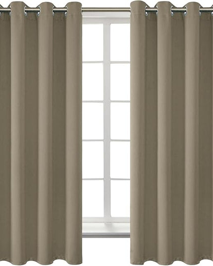 BGment Room Darkening Curtains 63 Inches Long - Grommet Thermal Insulated Drapes Window Treatment Curtains for Bedroom, 2 Panels, 52 x 63 Inch, Cocoa