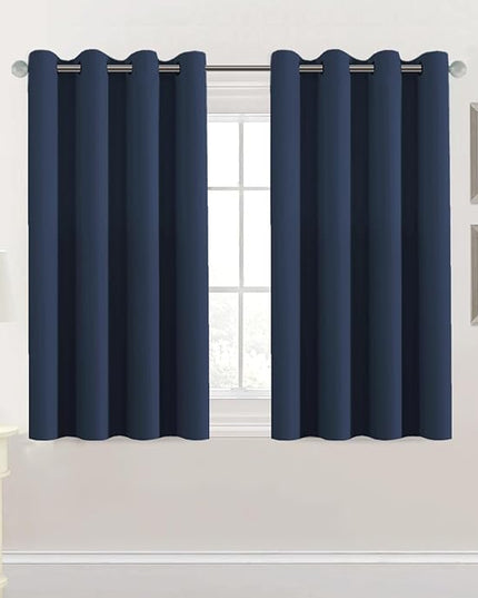 H.VERSAILTEX Premium Blackout Thermal Insulated Room Darkening Curtains for Bedroom/Living Room - Classic Grommet Top (2 Panels, Navy, 52 Inch by 45 Inch)