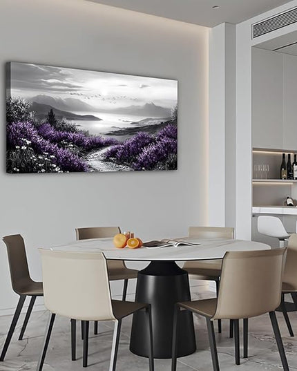 KELIYUAN Large Canvas Wall Artwork Home Decoration Painting Black And White Landscape Modern Print Painting Living Room Decor And Bedroom Office Wall Decoration Natural Scenery Mural 24 X 48 Inches