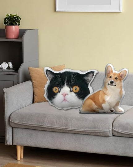 Custom 3D Pillow from Photo Personalized Pet Human Dog Cat Pillow Custom Shaped Pillow - Full Body or Only Head