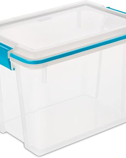 Sterilite 24-Pack Gasket Box, Weather-Resistant Storage Bins with Latching Lids, 20 Quart - Heavy-Duty Organizing Containers for Closet, Bathroom, and Office