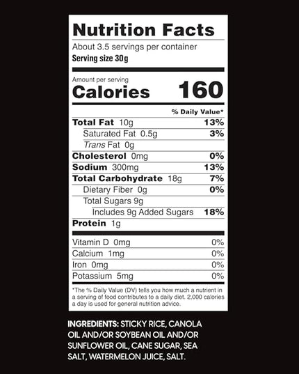 Wowza Sea Salt - Healthy Snacks, Mini Rice Cakes, Sticky Rice Crunchy Snack, Low Calorie, Savory Rice Crisp - Ideal Healthy Snack for Adults & Kids, 3.5 oz Bag, 8 Pack