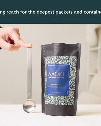 Naoki Matcha Stainless Steel Measuring Spoon/Scoop Matcha Set - 2g (1 teaspoon) and 6g (1 table spoon) Serving Of Matcha Powder