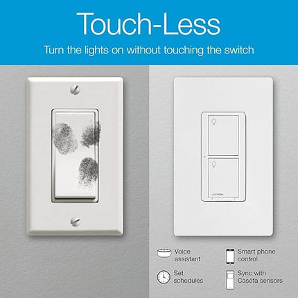 Lutron Caseta Original Smart Light Switch (Lutron Smart Hub Required), for Home, LED Lights, and Fans, 6 Amp, Single-Pole/3-Way, Neutral Required, PD-6ANS-LA, Almond, 12 Pack