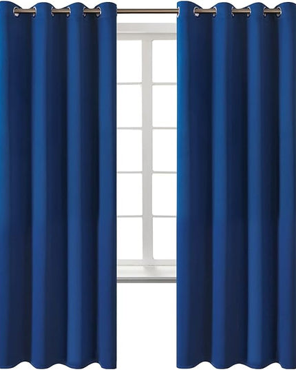 BGment Blackout Curtains for Bedroom - Grommet Thermal Insulated Room Darkening Curtains for Living Room, 52 x 72 Inch, 2 Panels, Royal Blue