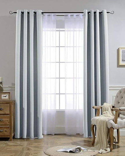 NICETOWN Room Darkening Curtain Panels - Home Fashion Ring Top Thermal Insulated Room Darkening Curtains for Bedroom/Nursery (Greyish White=Light Grey, 2 Panels, 52 inches W x 95 inches)