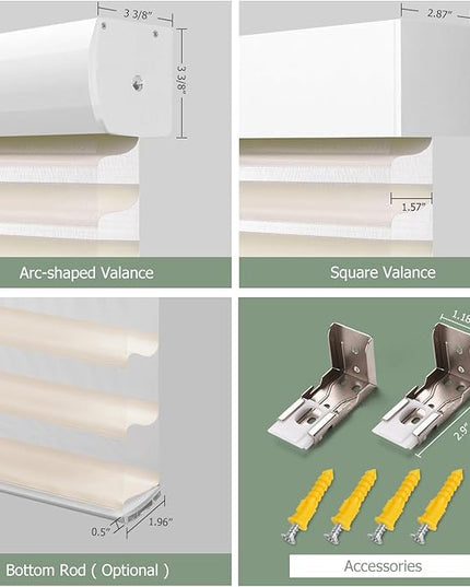 zshine Automatic Shangri La Light Filtering Roller Shades Free Dimming Rechargeable Matter Motor Compatible with Homekit Siri for Living Room 83035B