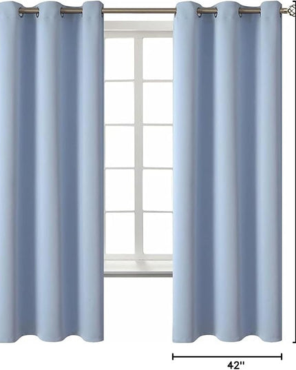 BGment Blackout Curtains for Living Room - Grommet Thermal Insulated Room Darkening Curtains for Bedroom, 2 Panels of 42 x 63 Inch, Spa Blue