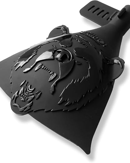 Grillbot Heat Resistant BBQ Heat Shield for Utensils, Protect Hands from Burns, Splatter & Flare-Ups, BPA-Free Silicone, Dishwasher Safe, Universal Fit, Perfect Grill Gift for Men (Black, Bear)