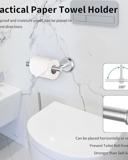 Newfun 10Pcs Brushed Nickel Bathroom Hardware Set - Includes 24&18inch Towel Bar, Robe Hook, Toilet Paper Holder, 2 Pack 5 Piece Bathroom Accessories Set Stainless Steel Wall Mounted
