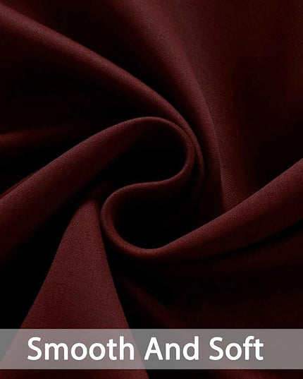 Yakamok Blackout Curtains for Bedroom, Thermal Insulated Blackout Window Curtains with Grommet Top for Living Room- Burgundy Red- 52W x 84L -2 Panels