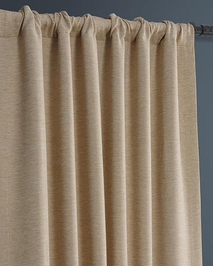 HPD Half Price Drapes Bellino Room Darkening Curtains 63 Inches Long Curtains for Bedroom & Living Room (1 Panel), 50W x 63L, Ginger