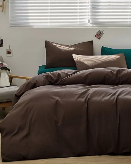 Houseri Brown Comforter Set - King Size Bedding Set - Mocha, Chestnut & Coffee Colored Comforter - Vintage Chocolate Colored Quilt
