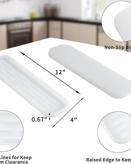 Silicone Kitchen Sink Organizer Tray for Multiple Usage,Easy Clean Sponges Holder for Kitchen Bathroom Counter or Sink,Dish Soap Dispenser,Scrubber,Bottle,Cup Translucent 12" x 4”
