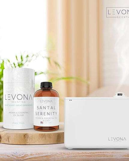 Levona Scent Essential Oils - Scents for Home, Hotel & Office Use - Perfect for Home Diffuser & Humidifiers - Aroma Fragrance Oil, Ideal for Massage, Relaxation, and Spa - Santal Serenity, 700ml