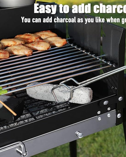 DYRABREST Barbecue Charcoal Grill 28" Large Folding Portable BBQ Grills Stainless Steel Outdoor Cooking Barbecue Grill Tool Kits Yakitori Grill for 8 People Patio Backyard Garden Camping Hiking