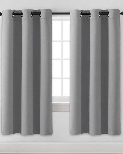 H.VERSAILTEX Blackout Curtains for Bedroom Thermal Insulated Room Darkening Living Room Curtains 72 Inch Long Grommet Privacy Protection Window Curtain Panels/Drapes for Nursery, 2 Panels, Dove Grey