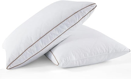 WOLKI Goose Down Feather Pillows, Pillows King Size Set of 2, 100% Soft Cotton Cover Bed Pillows, Hotel Pillow for Back, Stomach or Side Sleepers
