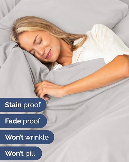 Extra Deep Twin XL Sheet Set - 4 Piece Breathable and Cooling Sheets - Hotel Luxury Bed Sheets Set - Easy Fit - Soft, Wrinkle Free and Comfy Sheets Set - French Grey Sheet Set with Extra Deep Pockets