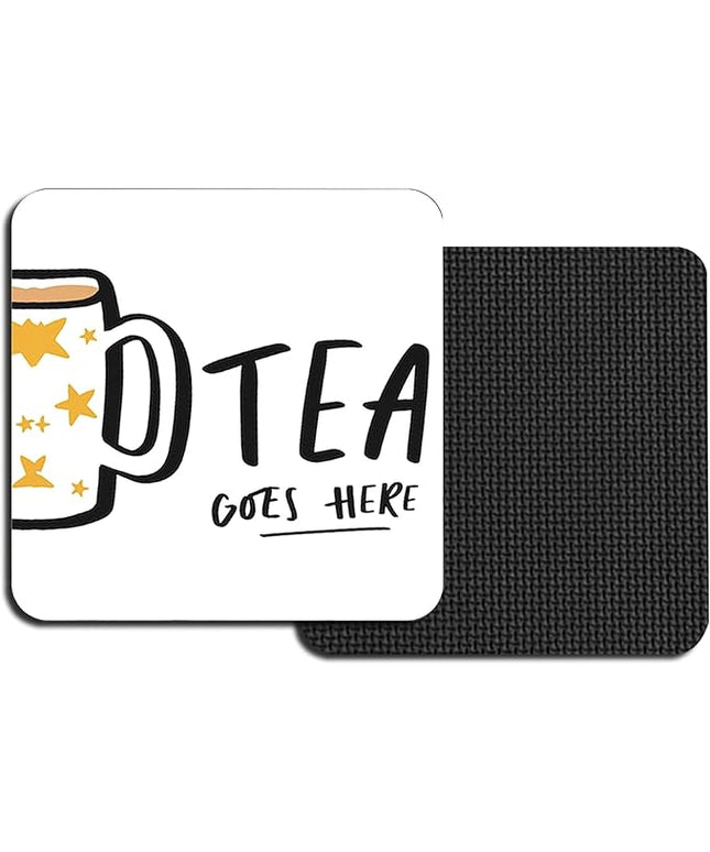 Square Tea Coasters for Drinks, Funny Drink Coasters Set of 2, Coaster for Home Office Table Kitchen Desk Decor Beer Bar, Birthday Gifts for Women Men Mom Tea Lover