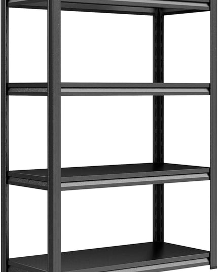 44" H Storage Shelves 4-Tier Metal Shelf 2000LBS Garage Shelving Unit Adjustable Shelf for Basement, Warehouse, Pantry, Closet, Kitchen 44" H x 31.5" W x 13.8" D, Black
