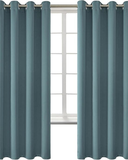 BGment Room Darkening Curtains 72 Inches Long - Grommet Thermal Insulated Drapes Window Treatment Curtains for Bedroom, 2 Panels, 52 x 72 Inch, Stone Blue