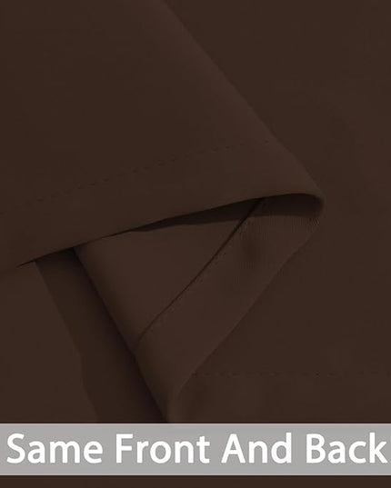 Yakamok Blackout Curtains Room Darkening Thermal Insulated Window Panels,Solid Grommet Top Drapes for Bedroom/Living Room(52Wx72L, Chocolate Brown, 2 Panels)