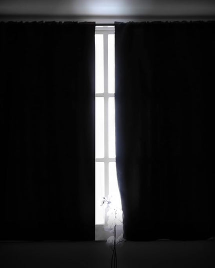 BGment Black Curtains 84 inch for Bedroom - Rod Pocket and Back Tab Blackout Curtains Thermal Insulated Room Darkening Curtains for Living Room, 2 Window Curtain Panels (38 x 84 Inch, Black)