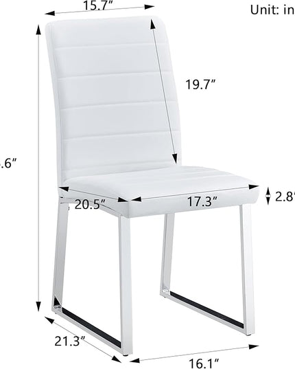 HomVent 5 Pieces Rectangular Glass Dining Table Set, Black Glass Dinner Table for 4 Kitchen Table Set with 4 PU Dining Chairs for Kitchen