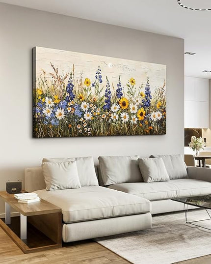 ERQINHUA Farmhouse Wall Decor For Living Room Large Canvas Wall Art For Bedroom Office Decorations Boho Wall Paintings Flowers Watercolour Pictures Printing Artwork Ready To Hang Home Decor 30"X60"