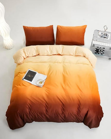 CLOTHKNOW Dark Yellow Orange Velvet California King Comforter Set Fluffy Bedding Comforter Sets Mustard Yellow Comforters with 2 x Pillow Cases