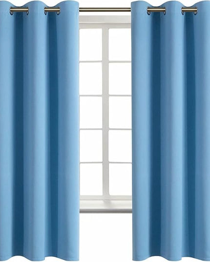 BGment Room Darkening Curtains 63 Inches Long - Grommet Thermal Insulated Drapes Window Treatment Curtains for Bedroom, 2 Panels, 42 x 63 Inch, Sky Blue