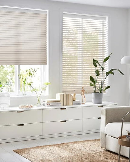 zshine Automatic Shangri La Light Filtering Roller Shades Free Dimming Rechargeable Matter Motor Compatible with Homekit Siri for Living Room 83035B