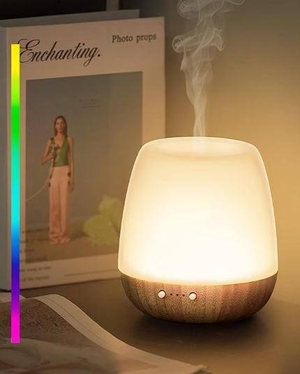 Glass Essential Oil Diffuser, 180ml Ultrasonic Aroma Diffuser for Essential Oil Large Room, Auto-Off Timer & Night Light with 7 Mood Lights, Quiet, Air Diffusers for Home Bedroom Office, Gift Idea