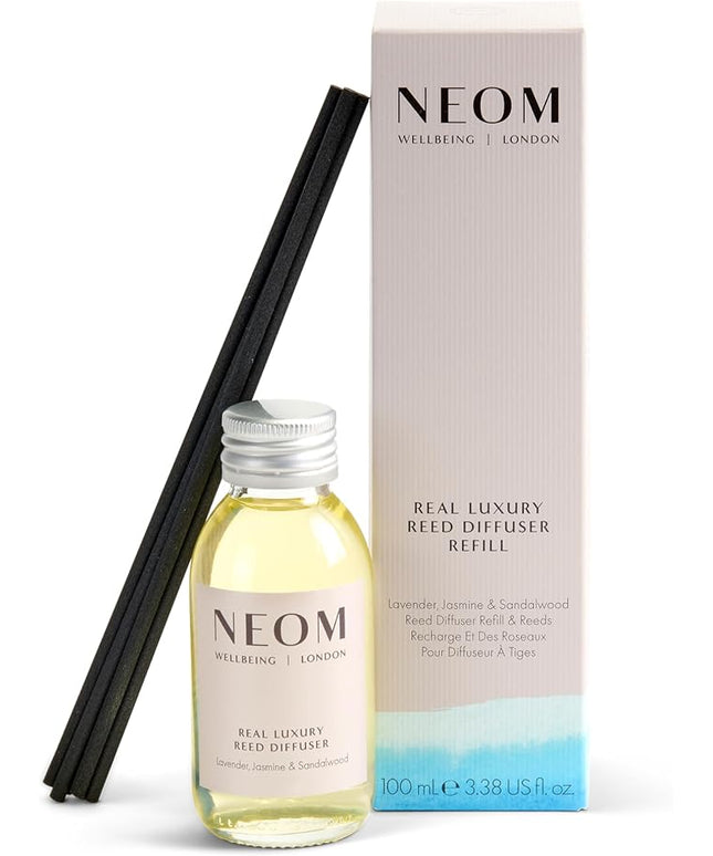 NEOM Real Luxury Reed Diffuser Refill,100ml | Lavender, Jasmine & Sandalwood I 100% Natural Fragrances I Last up to 12 Weeks