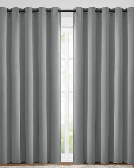 Yakamok Dove Grey Room Darking 84 Inch Length 2 Panel Sets for Livingroom Dining Room Darkening Thermal Insulated Bay Window Hotel Modern Elegant Black Out Sunblock Curtins/Bedroom,70 x 84 Inches