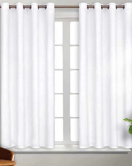 BGment Room Darkening Curtains for Bedroom - Grommet Thermal Insulated Window Treatments Light Blocking Curtains for Living Room, Set of 2 Panels, Each 46 x 54 Inch, Pure White