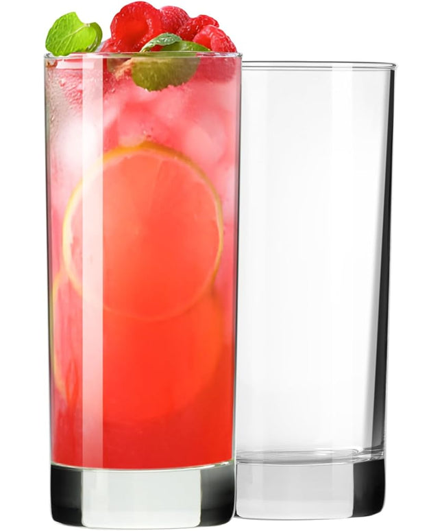 PARACITY Highball Glasses Set of 2, Drinking Glasses 10 Oz, Clear Glass Cups, Tall Tumbler Water Glasses, Glassware Set for Cocktail, Coffee, Mojitos