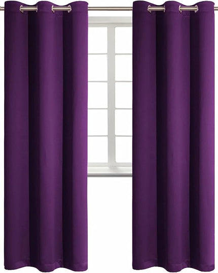 BGment Blackout Curtains - Grommet Thermal Insulated Room Darkening Bedroom and Living Room Curtain, Set of 2 Panels (42 x 84 Inch, Royal Purple)