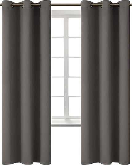 BGment Blackout Curtains for Bedroom - Grommet Thermal Insulated Room Darkening Curtains for Living Room, Set of 2 Panels (42 x 72 Inch, Grey)