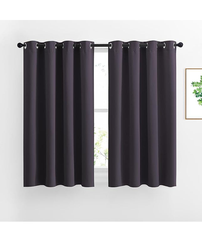 NICETOWN Bedroom Blackout Curtains and Drapes 54" L - Window Treatment Thermal Insulated Solid Grommet Blackout Draperies for Home Office (Greyish Purple, 2 Panels=92" Wide)