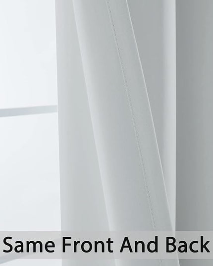 Yakamok Room Darking Curtains for Bedroom, Light Blocking Drapes Room Darkening Thermal Insulated Solid Grommet Panels for Living Room(38Wx45L, Greyish White, 2 Panels)