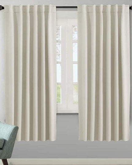 H.VERSAILTEX Light Reducing Curtains Thermal Insulated Window Treatment Panels Room Darkening Privacy Assured Drapes for Living Room Back Tab/Rod Pocket Bedroom Drapes 2 Panels, Ivory - 52 x 72 Inch