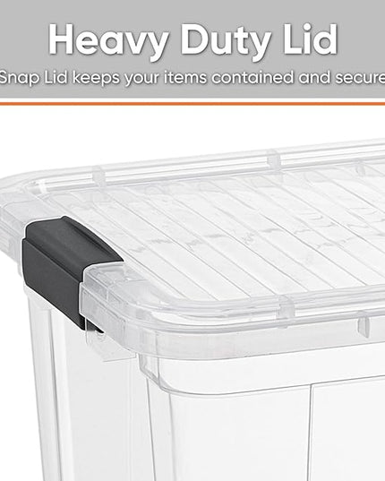 Superio Storage Bins with Lids- 2 Pack, 1.85 Qt Clear Boxes for Organizing, Stackable Plastic Containers- BPA Free, Non-Toxic, Odor Free, Organizer for Home, Office, Dorm