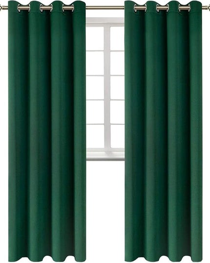 BGment Blackout Curtains - Grommet Thermal Insulated Room Darkening Bedroom and Living Room Curtains, Set of 2 Panels (52 x 120 Inch, Emerald Green)