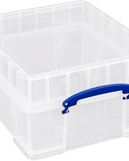 Really Useful Plastic Storage Box 9 Litre Clear with XL Lid (Pack of 4)