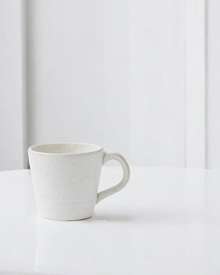 Stoneware Mug Set of 4-14oz Ceramic Coffee Mugs & Tea Cups with Handle - Perfect for Hot & Iced Drinks - Microwave & Dishwasher Safe - Rustic Minimalist Style - Oatmeal Cream - Ideal Gift