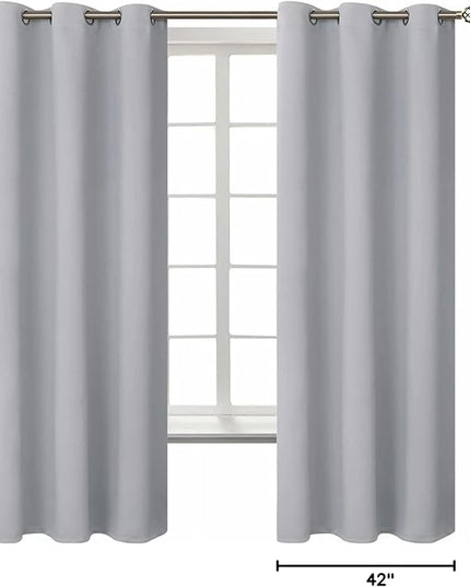 BGment Room Darkening Curtains 63 Inches Long - Grommet Thermal Insulated Drapes Window Treatment Curtains for Bedroom, 2 Panels, 42 x 63 Inch, Light Grey