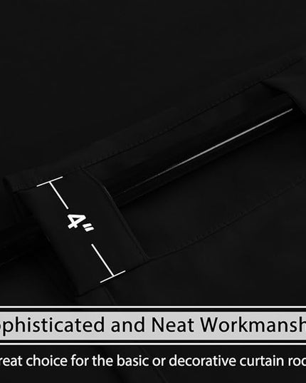 H.VERSAILTEX Blackout Curtains Thermal Insulated Window Treatment Panels Room Darkening Blackout Drapes for Living Room Back Tab/Rod Pocket Bedroom Draperies, 52 x 63 Inch, Black, 2 Panels