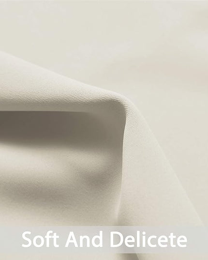 Yakamok Blackout Curtains Room Darkening Thermal Insulated Grommet top Window Curtains for Living Room, 52 x 54 Inch, Light Beige, 2 Panels